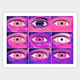 Genderfluid Pride Painted Eyes Collage Sticker